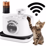Dispenser Apa Automat, Wireless, AMYMAT Tip Fantana Pentru Pisici Si Caini, senzor de miscare, Filtrare Prin Carbune Activ, baterie 5200mAh Silentios, 2.8 L, 2 Moduri De Flux, Negru (copie)