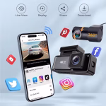 Camera auto DVR AMYMAT 4K Wi-Fi Dash Cam Ecran 3.2' Inch cu camera marsarier aplicatie mobile Vidure (spate) Dashcam waterproof Night Vision, Black Box Recorder, Vedere Nocturna cu unghi larg 170°, inregistrare in bucla monitorizare parcare - imagine 2