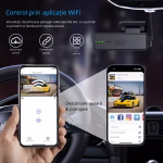 Camera Auto DVR 3 in 1 AMYMAT Ultra-HD cu Inregistrare 4K Frontala, Modul Inteligent cu legare la sigurante 2.5K si 1080P Posterioara, WiFi Integrat, Viziune Nocturna si Suport de Securitate Completa – Protectie Premium pentru Soferi si Vehicule - imagine 3