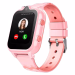 Ceas smartwatch GPS copii cu localizare si telefon, D35 AMYMAT Display touchscreen 1.69 inch, 4G LTE, Slot cartela SIM, Camera HD dubla, Wi-Fi, Rezistent la apa IP67, Apel video, Bluetooth, Buton SOS, Monitorizare spion, Baterie 1000 mAh, Culoare Roz