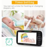 Baby Monitor Inteligent AMYMAT cu Ecran LCD de 4.3” – Supraveghere Video si Audio in Timp Real, Viziune Nocturna, Comunicare Bidirectionala, Detectare a Miscarii si Monitorizare a Temperaturii pentru Siguranta Bebelusului - imagine 10