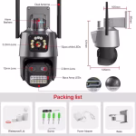 Camera Supraveghere Exterior WiFi 9MP, Zoom Optic, 3 Lentile, Dual Screen, Auto Tracking Inteligent, Vedere Nocturna Color, LED Puternic, Alarma Sonora, Compatibil ICSee, Control de pe Telefon - imagine 3