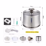 Fantana automata 2.5L AMYMAT din otel inox, ultra-silentioasa, LED nivel apa, filtru carbon activ, auto oprire, pentru pisici si caini mici - imagine 6