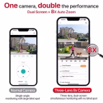 Camera Supraveghere Exterior WiFi 9MP, Zoom Optic, 3 Lentile, Dual Screen, Auto Tracking Inteligent, Vedere Nocturna Color, LED Puternic, Alarma Sonora, Compatibil ICSee, Control de pe Telefon - imagine 4