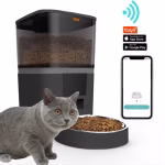 Dispenser de Hrana Automat/Hranitor Pentru Caini si Pisici Camera Video, AMYMAT Pro, Camera Video Capacitate 6L, Bol Inox, Sunet Hranire, Programabil, Sursa Alimentare Dubla, Aplicatie Telefon, Accesorii Animale Negru Q3 VERSIUNEA FARA CAMERA