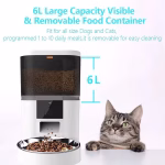 Dispenser de Hrana Automat/Hranitor Pentru Caini si Pisici Camera Video, AMYMAT Pro, Camera Video Capacitate 6L, Bol Inox, Sunet Hranire, Programabil, Sursa Alimentare Dubla, Aplicatie Telefon, Accesorii Animale Alb Q5 - imagine 5