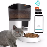 Dispenser de Hrana Automat/Hranitor Pentru Caini si Pisici Camera Video, AMYMAT Pro, Camera Video Capacitate 6L, Bol Inox, Sunet Hranire, Programabil, Sursa Alimentare Dubla, Aplicatie Telefon, Accesorii Animale Alb Q3 VERSIUNEA FARA CAMERA