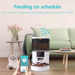 Dispenser de Hrana Automat/Hranitor Pentru Caini si Pisici Camera Video, AMYMAT Pro, Camera Video Capacitate 6L, Bol Inox, Sunet Hranire, Programabil, Sursa Alimentare Dubla, Aplicatie Telefon, Accesorii Animale Alb Q5 - imagine 2