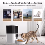 Dispenser de Hrana Automat/Hranitor Pentru Caini si Pisici Camera Video, AMYMAT Pro, Camera Video Capacitate 6L, Bol Inox, Sunet Hranire, Programabil, Sursa Alimentare Dubla, Aplicatie Telefon, Accesorii Animale Alb Q5 - imagine 4
