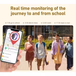 Ceas Smartwatch Pentru Copii AMYMAT Wonlex KT32 WhatsApp cu localizare GPS, apelare video, rezistent la apa si monitorizare spion 4G Meniu in limba Romana Deblocare Faciala Albastru - imagine 4