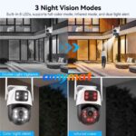Camera de Supraveghere Exterior WiFi 6MP Dual Lens PTZ, Zoom Inteligent, Detectare Umana AI, Urmarire Automata, Vedere Nocturna Color, Audio Bidirectional, WiFi 2.4GHz + 5GHz, Slot Card MicroSD 256GB, IP66, Control prin Aplicatie - imagine 5