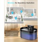 Set 6 filtre si bureti de schimb AMYMAT pentru fantana de apa wireless pentru pisici, 2,2L - imagine 2