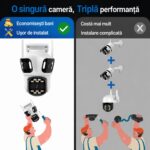 Camera de Supraveghere AMYMAT WiFi PTZ P13, 9MP, 3 Lentile, Zoom 5X, Detectare Umana AI, Auto Tracking, Vedere Nocturna Color, Audio Bidirectional, Rotire 355°, IP66, Stocare Card si CloudCamera de Supraveghere AMYMAT WiFi PTZ P13, 9MP, 3 Lentile, Zoom 5X, Detectare Umana AI, Auto Tracking, Vedere Nocturna Color, Audio Bidirectional, Rotire 355°, IP66, Stocare Card si Cloud - imagine 2