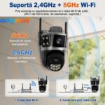 Camera de Supraveghere WiFi Exterior 10MP Dual Lens PTZ, Zoom Inteligent, Detectare Umana AI, Urmarire Automata, Vedere Nocturna Color, Audio Bidirectional, 2.4GHz + 5GHz, Slot Card TF 256GB, Control din Aplicatia O-KAM PRO, Rezistenta la Intemperii - imagine 4
