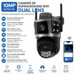 Camera de Supraveghere WiFi Exterior 10MP Dual Lens PTZ, Zoom Inteligent, Detectare Umana AI, Urmarire Automata, Vedere Nocturna Color, Audio Bidirectional, 2.4GHz + 5GHz, Slot Card TF 256GB, Control din Aplicatia O-KAM PRO, Rezistenta la Intemperii