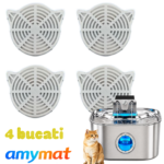 Set 4 filtre de schimb pentru fântână de apă AMYMAT pentru pisici și câini,